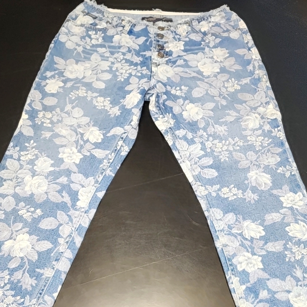 Stephen Hardy Squeeze Floral Capri Jeans Sz 11/12